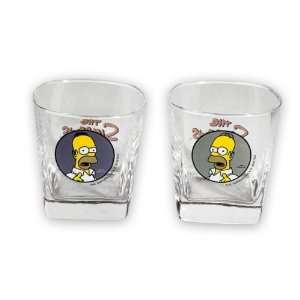  The Simpsons   2 Piece Whiskey Tumbler / Glass Set (Homer 