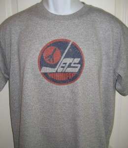 Winnipeg JETS 80s Throwback Logo Hockey T Shirt XL  