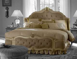 Antiqued Buttermilk California King Wing Mansion Bed  