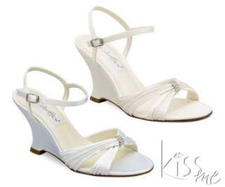 IVORY OR WHITE SATIN BRIDAL SHOES HIGH HEEL SANDALS  