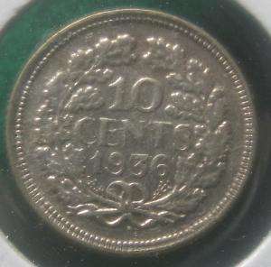 Netherlands 1936 10 Cent Ruler Wilhelmina I  