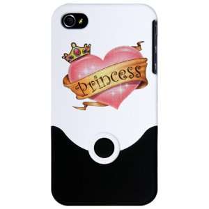  iPhone 4 or 4S Slider Case White Princess Crowned Pink 