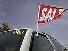 CAR DEALER LOT 2 CAR WINDOW CLIP ON ADVERTISE FLAGS~ SA