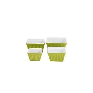  BIA Cordon Bleu Set of 4 Square Ramekins   Green Kitchen 