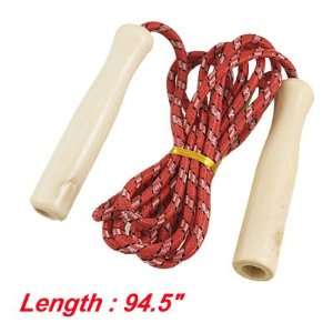   Length Wooden Handle Red Jumping Skipping Rope: Sports & Outdoors