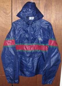   Lacoste Lightweight Pullover Hooded Rain Jacket Mens Sz M GC  