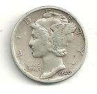 VERY NICELY DETAILED 1940 D MERCURY SILVER DIME 72 YEAR