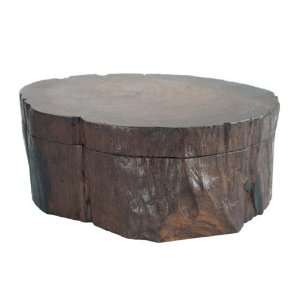   Teak Wood Tree Stump Trinket Box Unusual Gift New