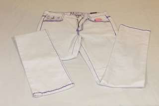 Womens Tupac Makaveli White Jeans Bling FluerDeLis SZ 7  