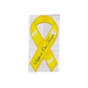  Support Our Troops Script Yellow Ribbon 8 Ribbon Car Magnet 