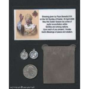 Our Lady of Lourdes Saint/St Bernadette Round Medal Blessed by Pope 