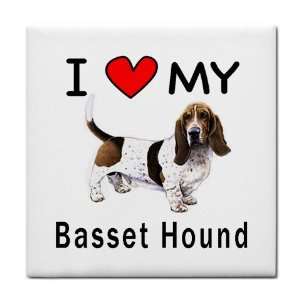  I Love My Basset Hound Tile Trivet 