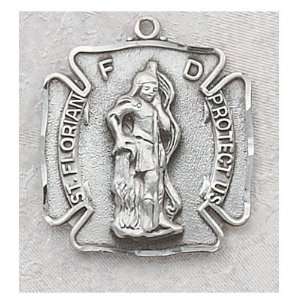  St. Florian Sterling Medal w/ 24chain Gift Box, Patron Saint 