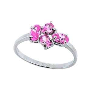   Plated 925 Silver Multiple gemstone Pink Spar Ring SR3020 (8) Jewelry
