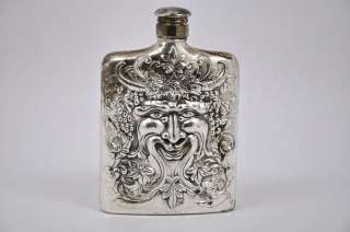 Godinger Dionysus Bacchus Silver Plated Flask 1983  
