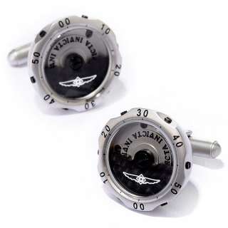 23mm x 6mm round stainless steel cufflinks with flame fusion crystal 