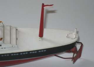 Anitque Vintage WIND UP TIN BOAT Ocean Liner w/Key WORKS Early 1900s 