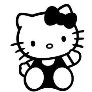  Hello Kitty Waving Decal 6 White Sticker 