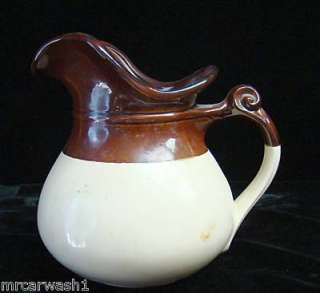 MCCOY POTTERY PITCHER 7515 BROWN WHITE COLLECTIBLE  