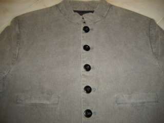 JILL STUART Gray Pinwhale Corduroy Collar Less Jacket M  