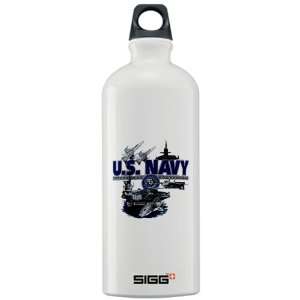 Sigg Water Bottle 1.0L US Navy with Aircraft Carrier Planes Submarine 