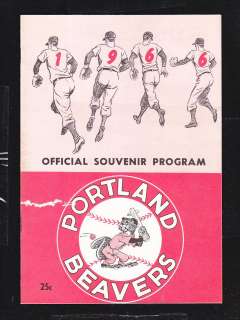 1966 PCL Program Portland Beavers Lou Pinella RC PCL  