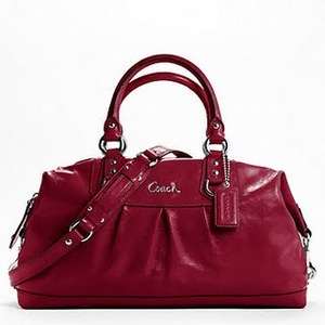Coach Ashley Red Patent Leather Large Satchel 15454 Handbag 