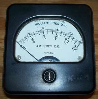 WESTON MODEL 301 DC MILLIAMPERES / DC AMPERES DUAL METER 0 3.0mA 
