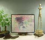 Peterson ORIGINAL fine ART watercolor PAINTING abstract GREEN 