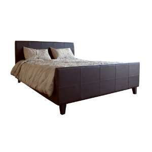  Baxton Studio Sienna Cross Stitched Leather Queen Bed 