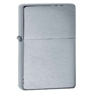 Zippo Vintage Brushed Chrome Lighter with 10 Engraving Lines  
