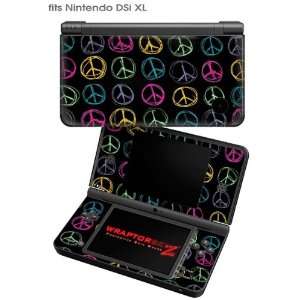 Nintendo DSi XL Skin   Kearas Peace Signs on Black by WraptorSkinz