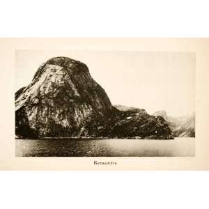 1926 Photogravure Rencontre Newfoundland Labrador Canada Mountain Sea 