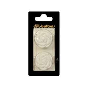  Dill Buttons 25mm Shank Flower White 2pc Arts, Crafts 