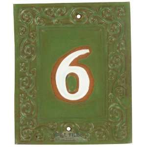    Swirl house numbers   #6 in pesto & marshmallow: Home Improvement