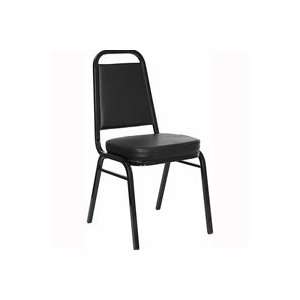   Chair with Black Powder Coat Frame and Black Vinyl: Office Products