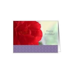  from All of Us, Happy Birthday, Red Begonia, blank Card 