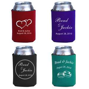 100 Personalized Wedding Favor Koozies   Free Shipping  