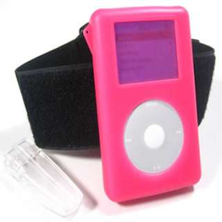 PINK SILICON ARMBAND CASE COVER APPLE IPOD 20GB 4TH GEN  