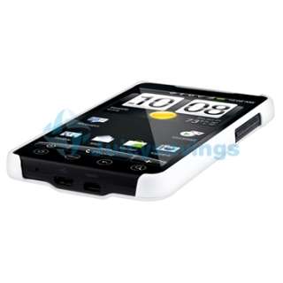   Coated Hard Case+Privacy SP+AC+DC Charger+USB For HTC EVO 4G  