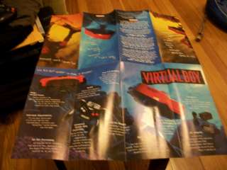 Virtual Boy Promo Display Pamphlet   Poster/Preview   Rare  