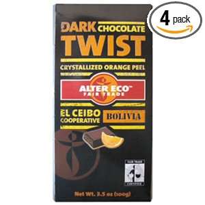 Alter Eco Dark Twist Chocolate Bar, 3.5 Ounce Bars (Pack of 4)  