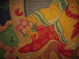 Tibetan Dazi Embroidery Yellow Jambhala Thangka Tangka  