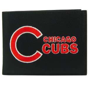  Chicago Cubs Black Leather Billfold: Sports & Outdoors
