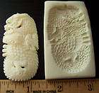 Detailed Carved Dragon Hard Polymer Clay Mold 2 3/8 H