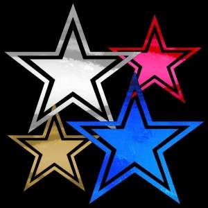 Blue & White Cowboys Star 13 inch Decals Window Sticker  