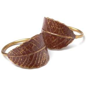 April Cornell Rust Leaf Napkin Ring, Set of 2