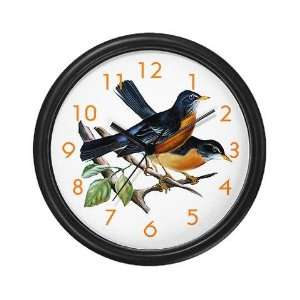 American robin Birds Wall Clock by 