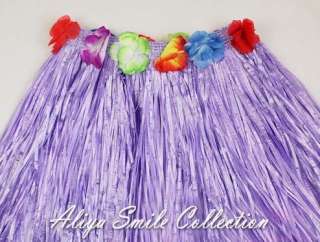Adult & Kids Hawaiian Grass Skirt Hula Luau Fancy Dress Length: 12/16 