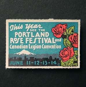   Stamp ** PORTLAND ROSE FESTIVAL ** Oregon Advertising label Cinderella